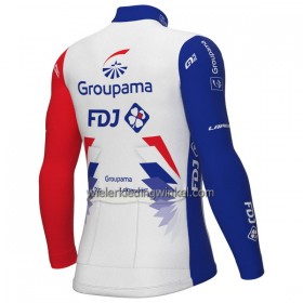 Wielershirt 2022 Groupama FDJ Lange Mouw Wit Blauw